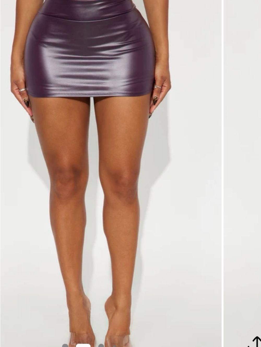 Fashion Nova Metallic Plum Mini Skirt
